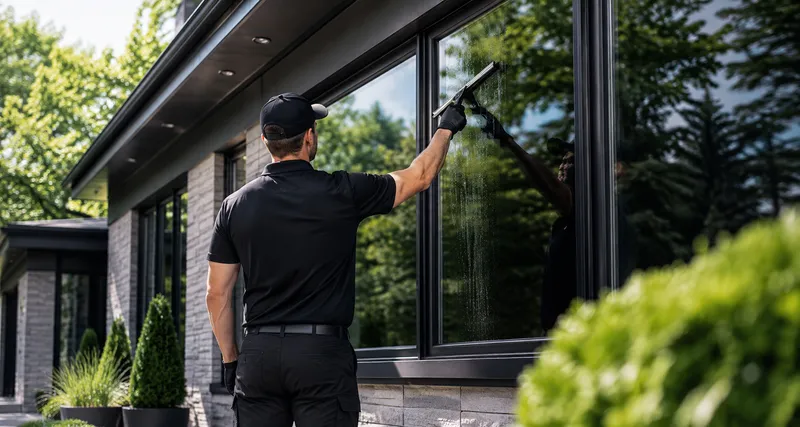 Exterior window cleaning and finishing